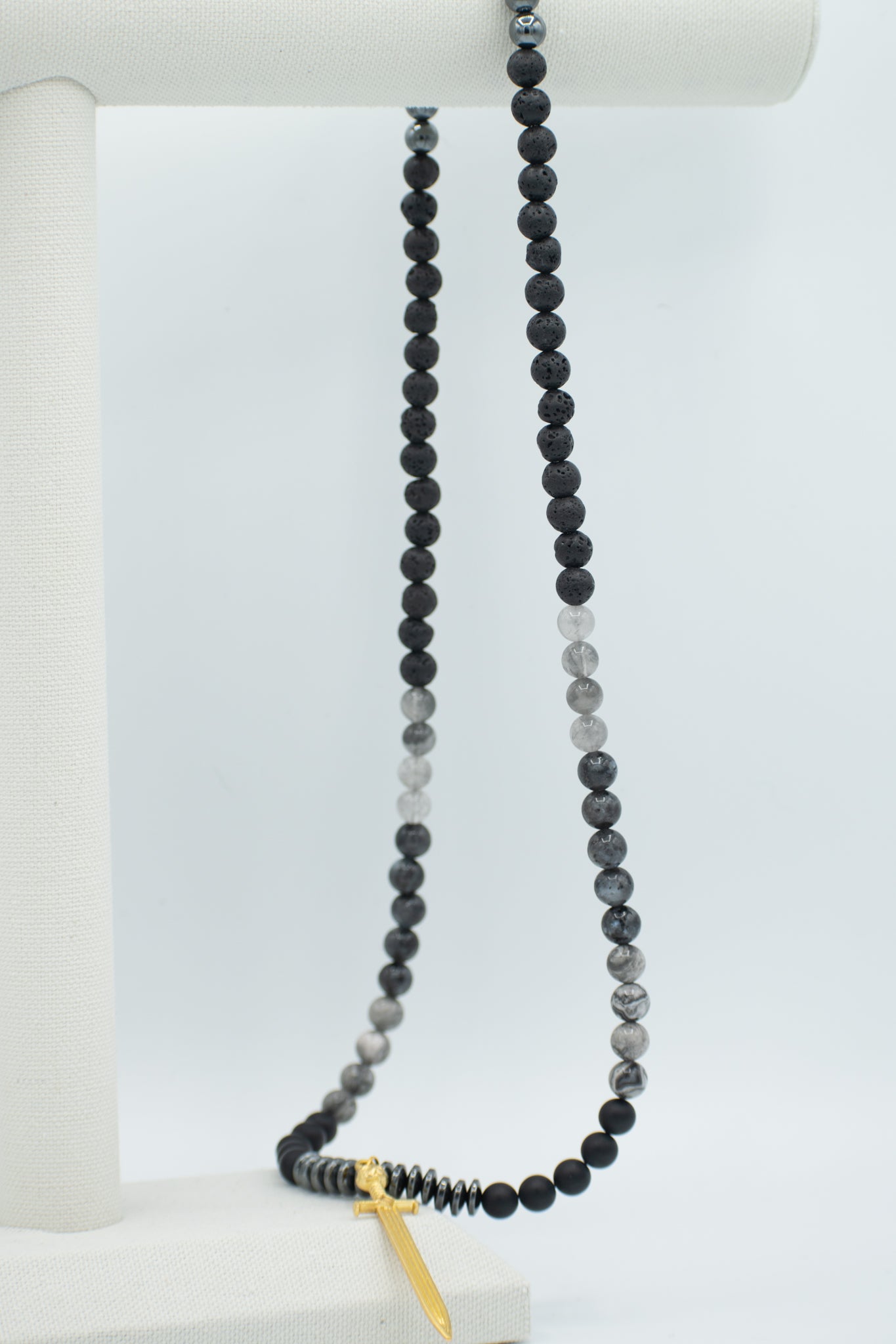 Emanuel Lava healing Stones with sword necklace