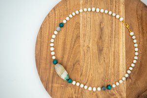 top view of Ocean Sand Pearl necklace