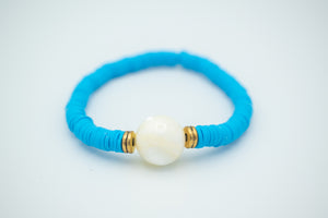 Lagoon Blue bracelet with Mother of Pearl