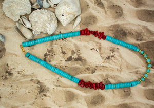 Marrakesh Ocean  Necklace lying on ground