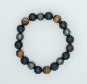 top view of Emanuel Dark Healing stones bracelets