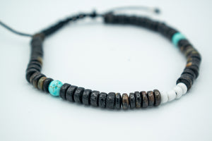 Emanuel Success Black bead Bracelet with a white & blue touch