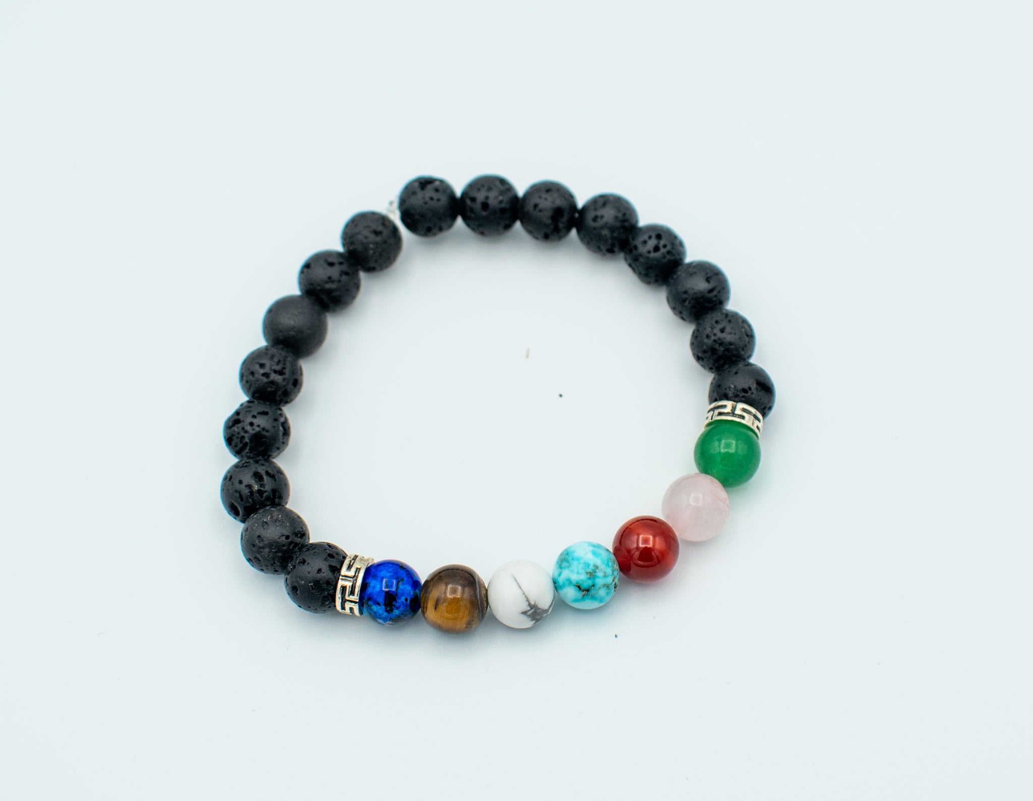 top view of Emanuel chakra Colorful Healing Stones bracelet