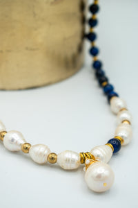 closeup of Ocean Tidal Wave Pearl necklace