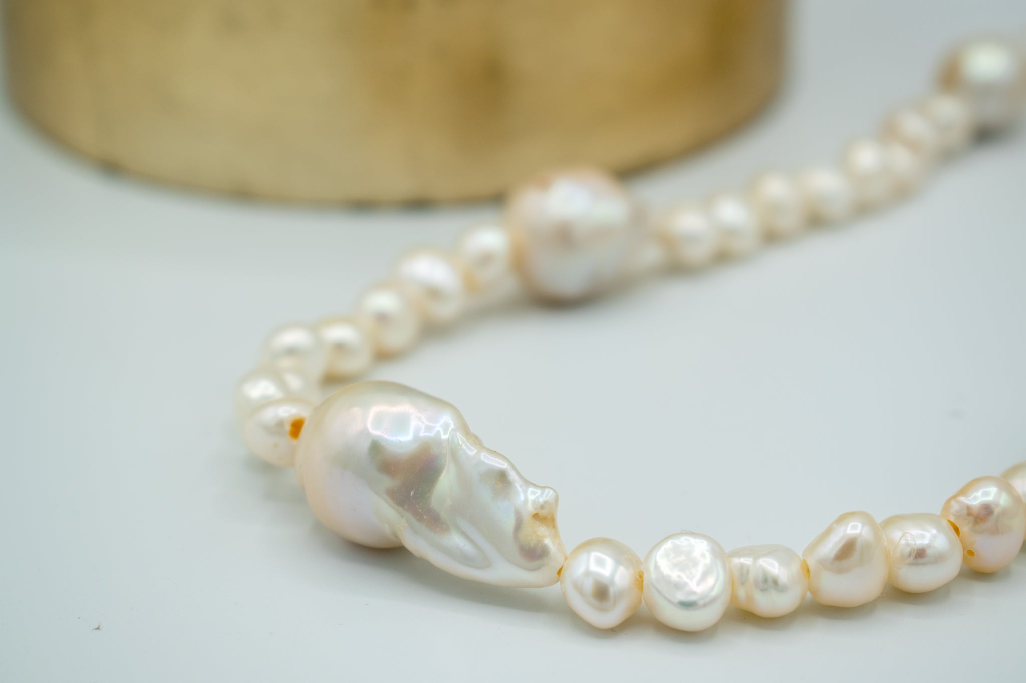 pearl necklace closeup view