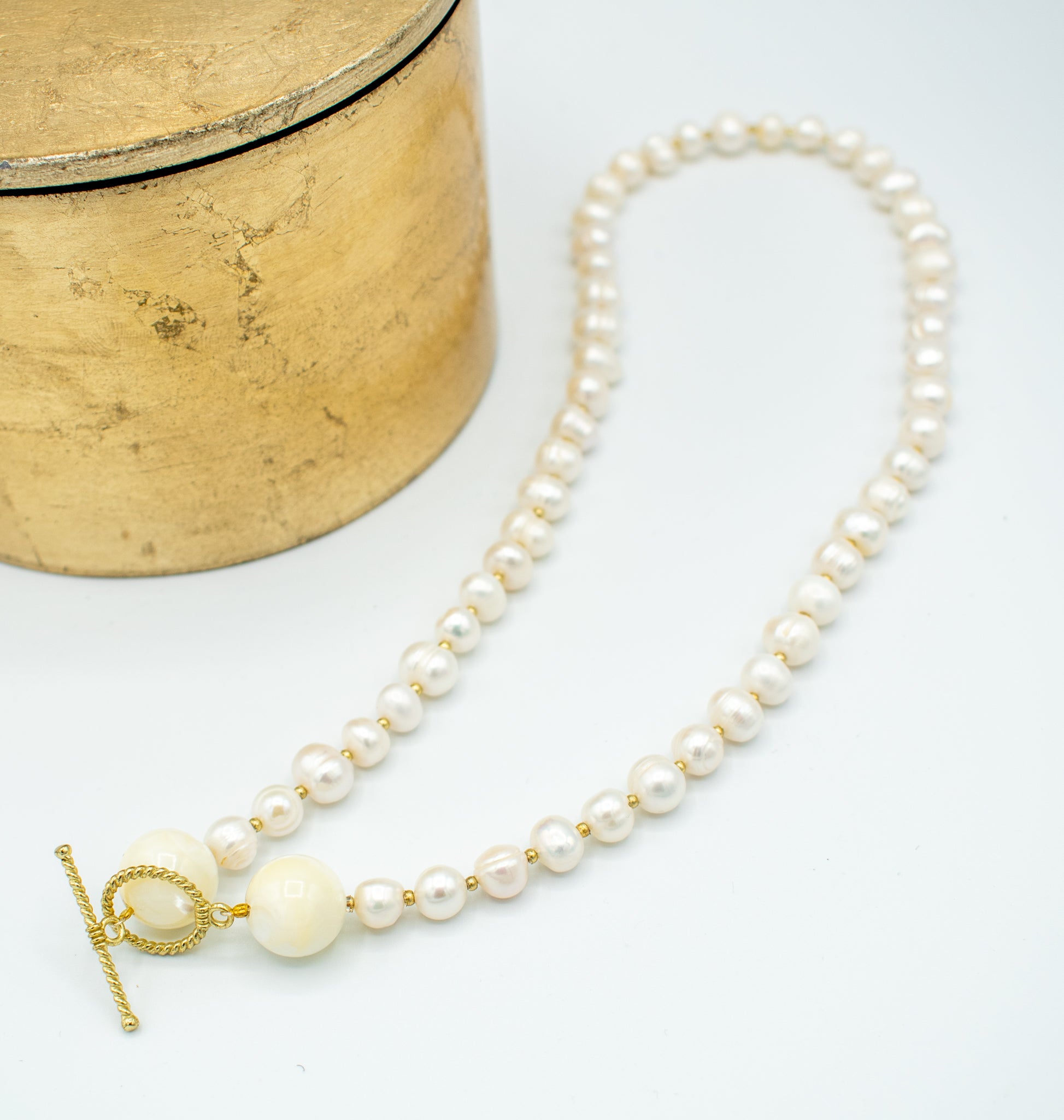 7mm Freshwater Pearl Bracelet with Silver Clasp - Pearl & Clasp