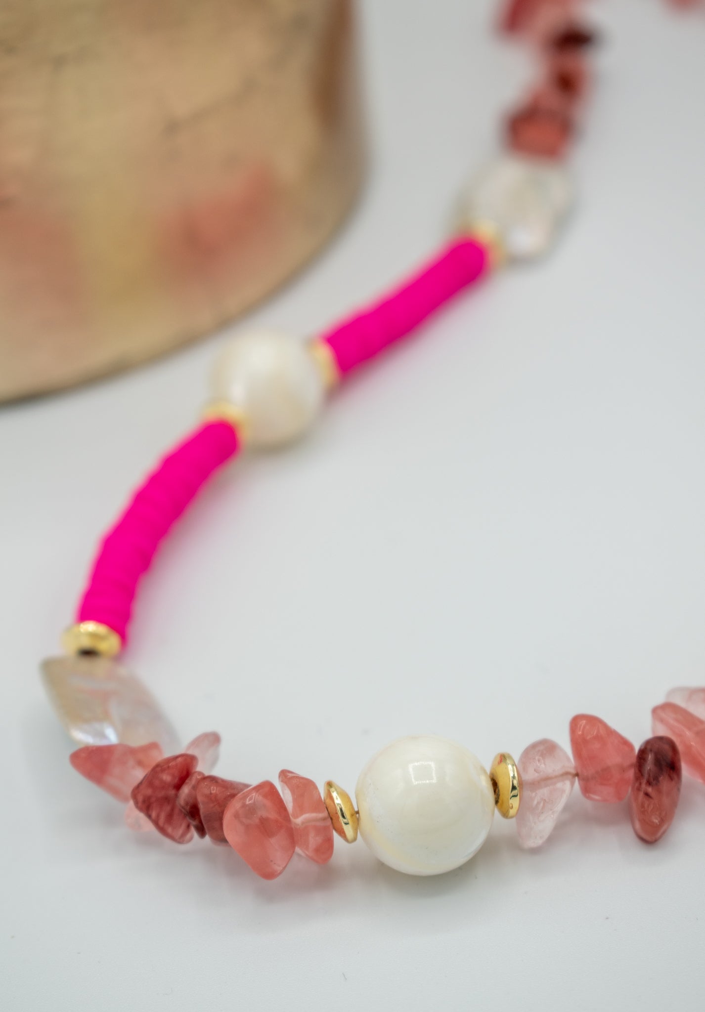 closeup of Bahama Mama Sunset Kiss necklace