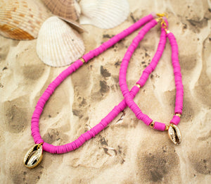 Hot Pink necklace and anklet