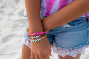 Girl wearing bracelets