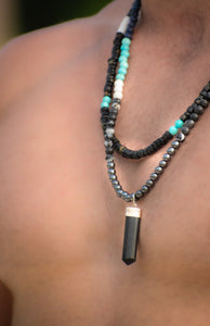 Black & Blue Healing Stones necklace