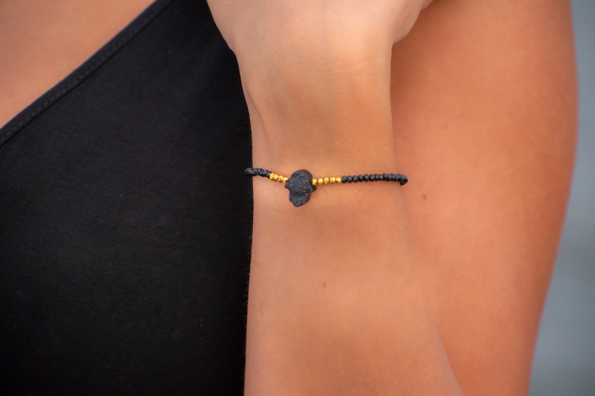 Black Hamsa bracelet